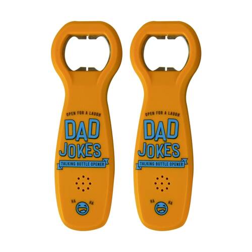 2x Gift Republic Dad Jokes Talking Novelty Bottle Opener With 100 Yellow