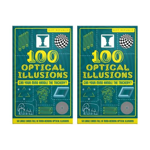 2x Gift Republic 100 Mind-Bending Optical Illusions Trick Card Game Multicolour