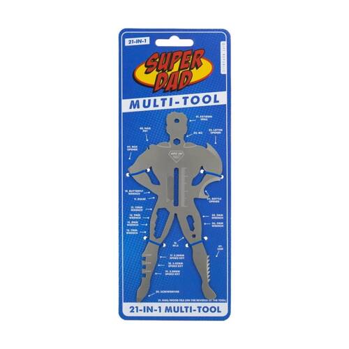 Gift Republic Superhero Shaped 21-in-1 Handyman Multi-Tool Silver