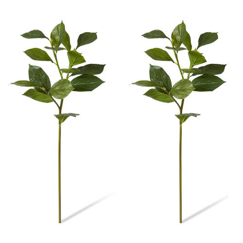 2PK E Style Hydrangea Leaf Spray Realistic Artificial Flower Green 30x30x81cm