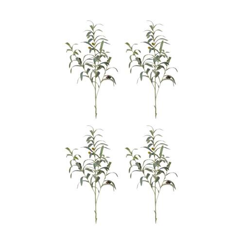 4PK E Style Olive Spray Realistic Artificial Flower Plastic Grey Green 81cm
