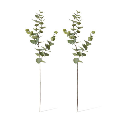 2PK E Style Eucalyptus Dollar Spray Realistic Artificial Flower Grey Green 94cm