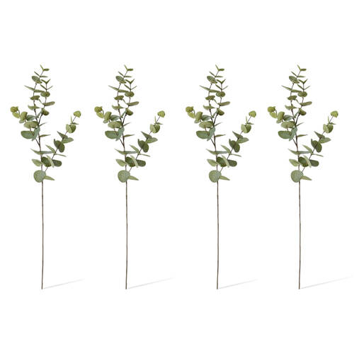 4PK E Style Eucalyptus Dollar Spray Realistic Artificial Flower Grey Green 94cm