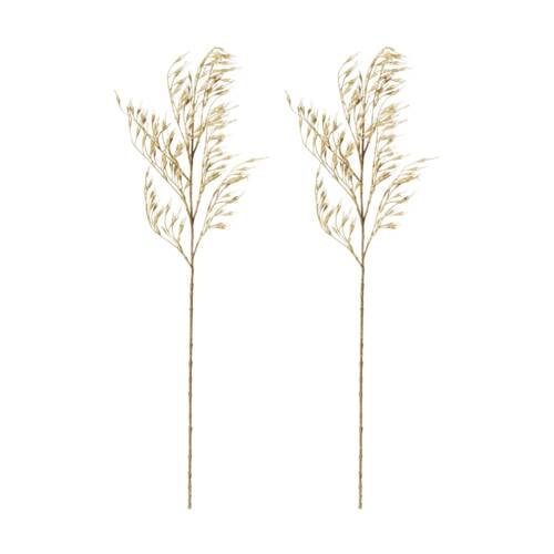 2PK E Style Wheat Grass Stem Realistic Artificial Flower Plastic Natural 89cm
