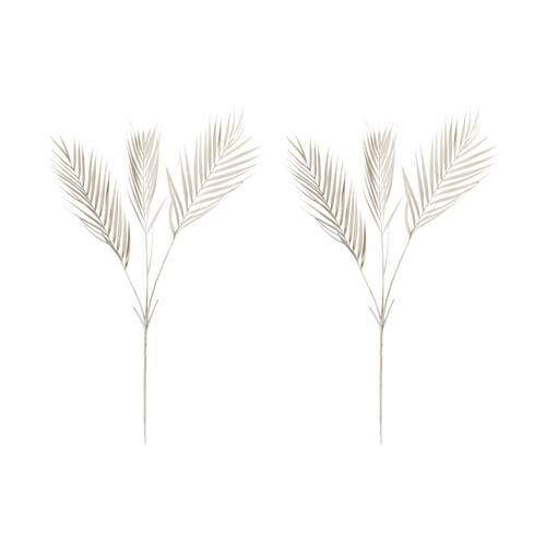 2PK E Style Palm Decor Spray Realistic Artificial Flower Plastic Cream 97cm