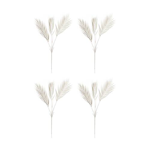 4PK E Style Palm Decor Spray Realistic Artificial Flower Plastic Cream 97cm