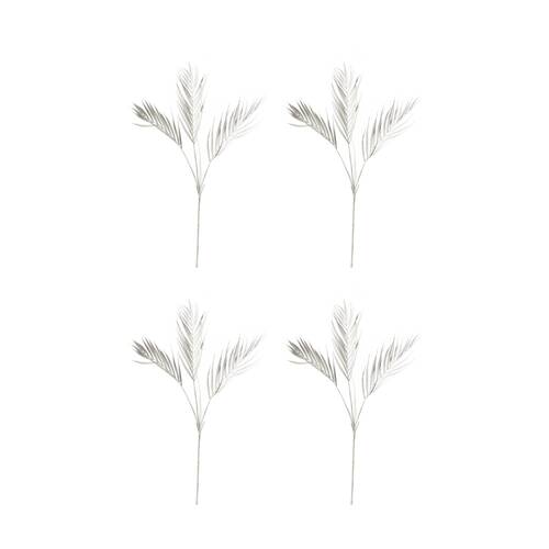 4PK E Style Palm Decor Spray Realistic Artificial Flower Plastic White 97cm