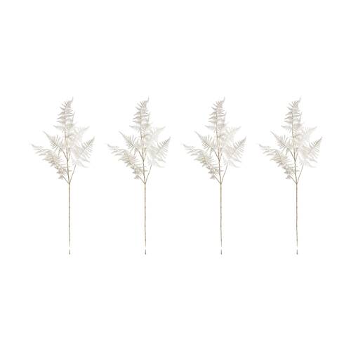 4PK E Style Fern Decor Spray Realistic Artificial Flower Plastic White 86cm