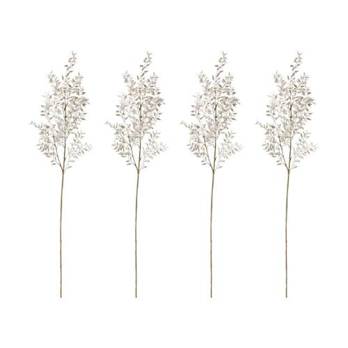4PK E Style Ruscus Deco Spray Realistic Artificial Flower Plastic White 94cm