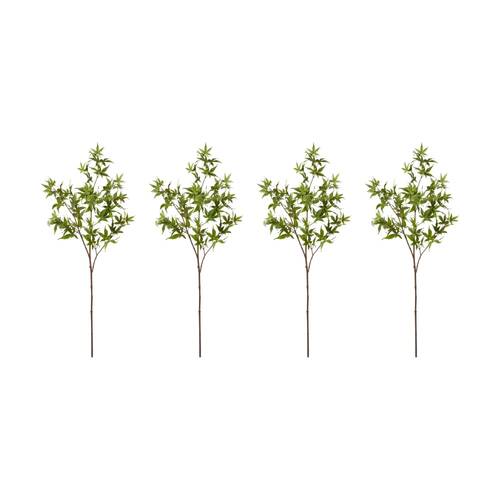 4PK E Style Maple Japanese Spray Realistic Artificial Flower Green 40x40x95cm