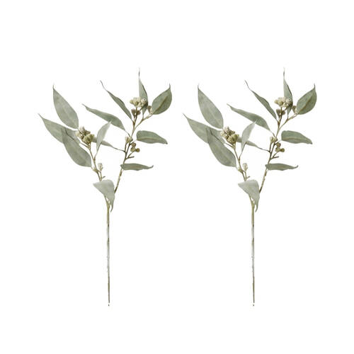 2PK E Style Eucy Gum Nut Spray Realistic Artificial Flower Grey Green 65cm