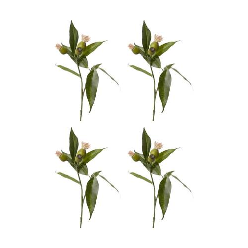 4PK E Style Eucy Nut Flowering Spray Realistic Artificial Flower Pink Green 51cm