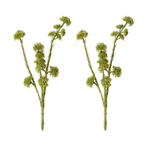 2PK E Style Seeding Mini Spray Realistic Artificial Flower Green 13x10x56cm