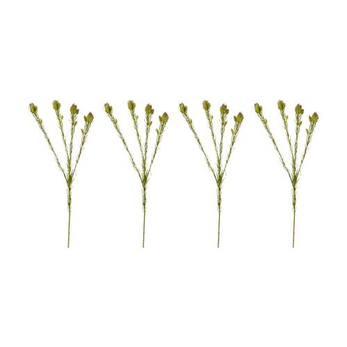 4PK E Style Clubmoss Spray Realistic Artificial Flower Plastic Green Brown 46cm