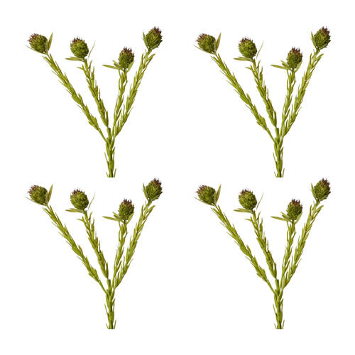 4PK E Style Clubmoss Spray Realistic Artificial Flower Plastic Green Brown 56cm