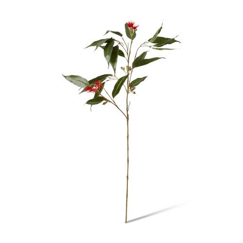 E Style Eucalyptus Flowering Spray Realistic Artificial Flower Red Green 91cm