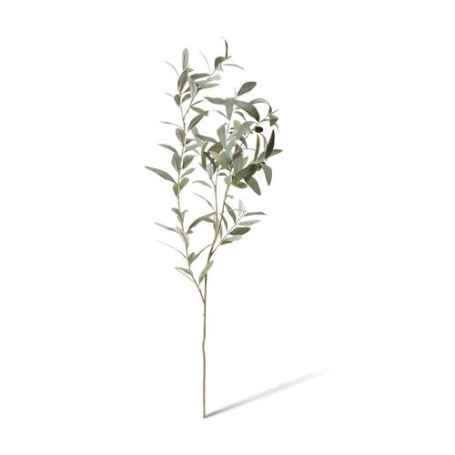 E Style Olive Leaf Branch Realistic Artificial Flower Grey Green 114cm