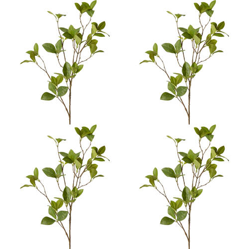 4PK E Style Enki Leaf Spray Realistic Artificial Flower Plastic Green 84cm