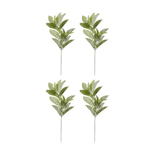 4PK E Style Lambs Ear Spray Realistic Artificial Flower Plastic Grey Green 71cm