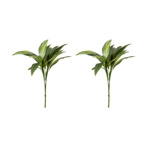 2PK E Style Cordyline Spray Realistic Artificial Flower Plastic Green 76cm