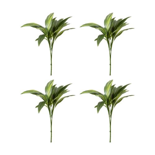 4PK E Style Cordyline Spray Realistic Artificial Flower Plastic Green 76cm