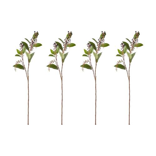 4PK E Style Poke Weed Spray Realistic Artificial Flower Black Green 30x20x97cm