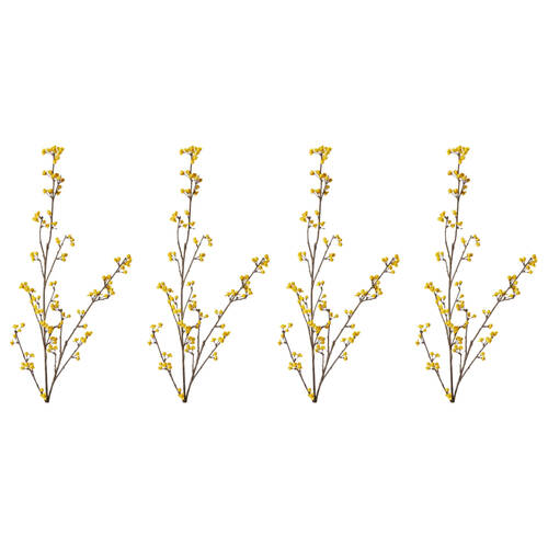 4PK E Style Autumn Berry Branch Realistic Artificial Flower Yellow 20x12x112cm