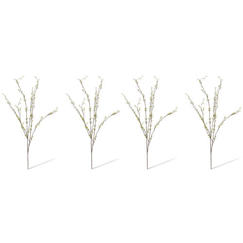 4PK E Style Spring Bud Leaf Spray Realistic Artificial Flower Green 42x22x86cm