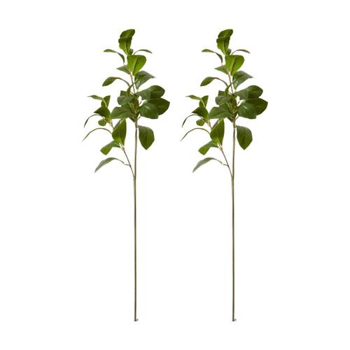2PK E Style Garden Leaf Spray Realistic Artificial Flower Plastic Green 88cm