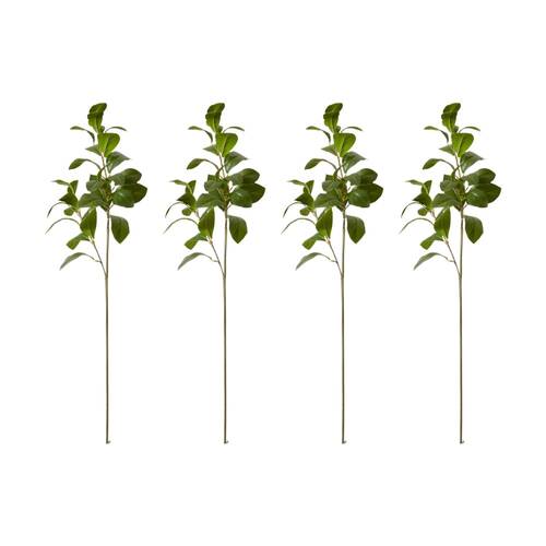 4PK E Style Garden Leaf Spray Realistic Artificial Flower Plastic Green 88cm