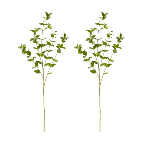 2PK E Style Hoya Leaf Spray Realistic Artificial Flower Plastic Green 84cm