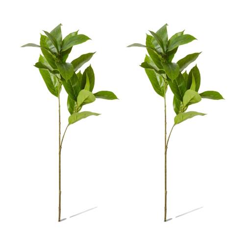 2PK E Style Island Leaf Spray Realistic Artificial Flower Green 38x24x77cm