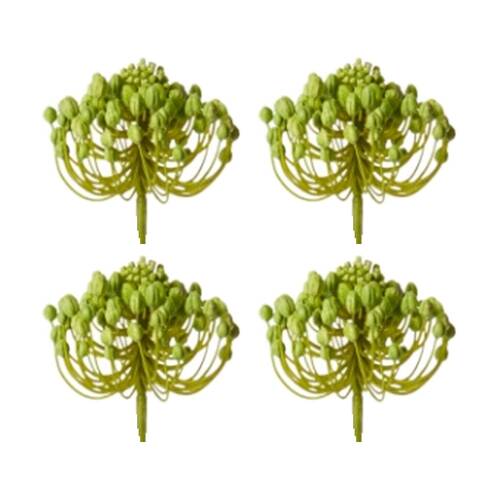 4PK E Style Star Seeding Stem Realistic Artificial Flower Green 11x11x61cm