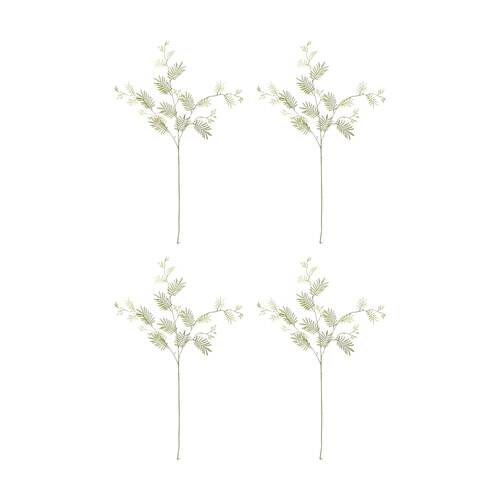 4PK E Style Mimosa Leaf Spray Realistic Artificial Flower Plastic Green 104cm