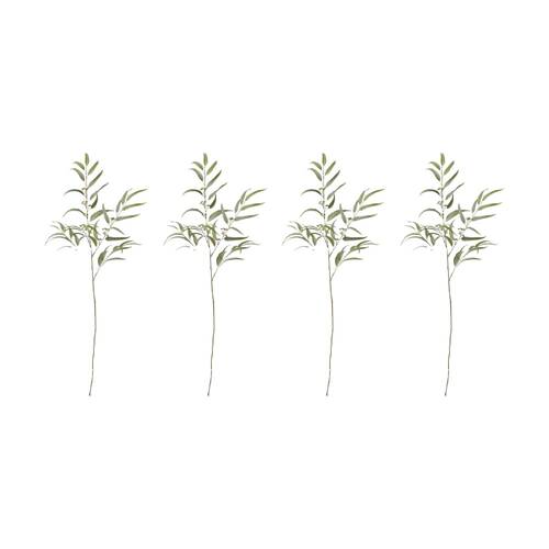 4PK E Style Eucalyptus Spray Realistic Artificial Flower Grey Green Colour 117cm