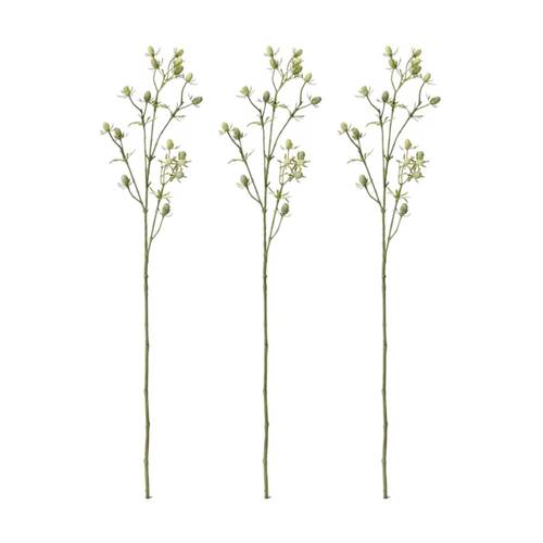 3PK E Style Eryngium Spray Realistic Artificial Flower Plastic Green 10x5x61cm