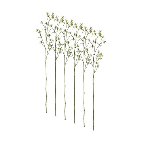 6PK E Style Eryngium Spray Realistic Artificial Flower Plastic Green 10x5x61cm