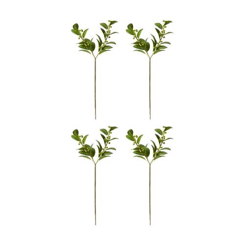 4PK E Style Berry Spray Realistic Artificial Flower Plastic Green 18x8x46cm