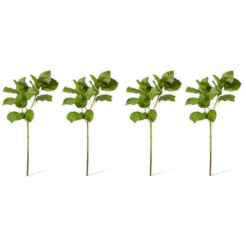 4PK E Style Hydrangea Leaf Spray Realistic Artificial Flower Plastic Green 384cm