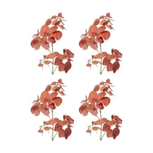 4PK E Style Smoke Leaf Branch Realistic Artificial Flower Red 32x30x103cm