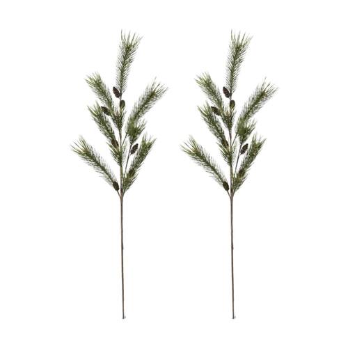 2PK E Style Pine Fir Spray Realistic Artificial Flower Green 34x26x152cm