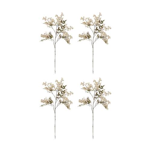 4PK E Style Pepper Berry Spray Realistic Artificial Flower Cream 45x24x110cm