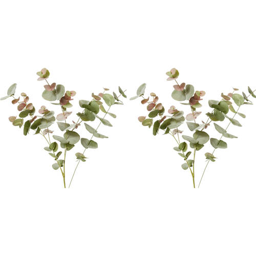 E Style Eucalyptus Leaf Spray Realistic Artificial Flower Pink Green 119cm