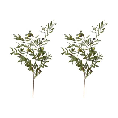 2PK E Style Olive Rocca Spray Realistic Artificial Flower Green 32x44x117cm