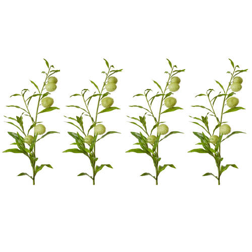 4PK E Style Milk Weed Leaf Stem Realistic Artificial Flower Green 22x26x114cm