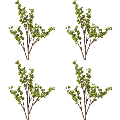 4PK E Style Eucalyptus Seeding Spray Realistic Artificial Flower Green 62cm