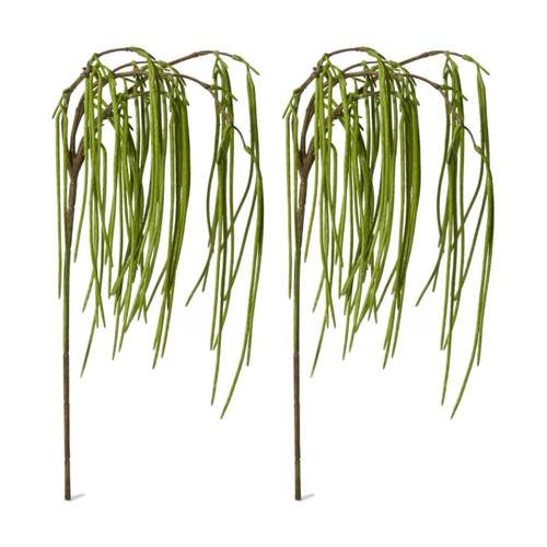 2PK E Style Rhipsalis Hanging Spray Realistic Artificial Flower Green 24x20x89cm