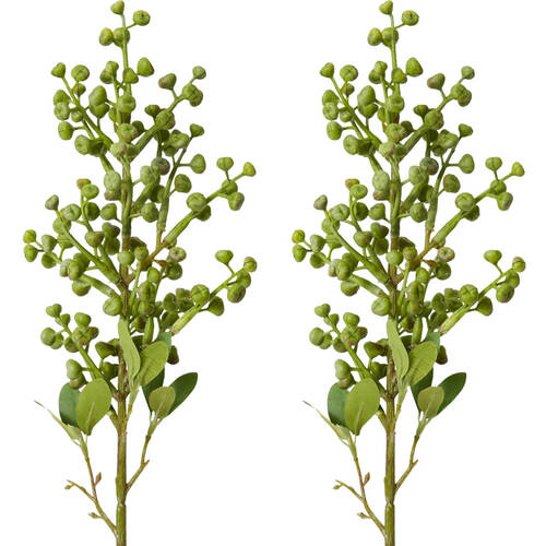 2PK E Style Eucy Nut Pick Realistic Artificial Flower Plastic Green 10x7x53cm