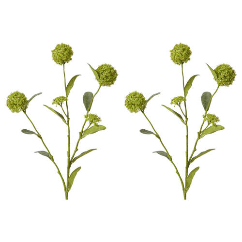 2PK E Style Alyssum Spray Realistic Artificial Flower Plastic Green 17x12x66cm