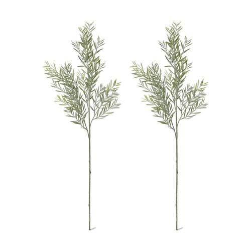 2PK E Style Acacia Spray Realistic Artificial Flower Grey Plastic 20x14x78cm
